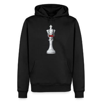 Roi des pièces d'échecs - Sweat à capuche Premium bio Homme - noir - Devant - Nico (187cm)