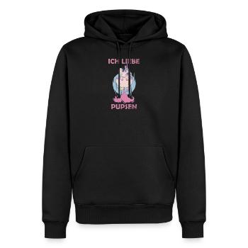 Ich liebe Pupsen I Love Pupsen Pupsi - Männer Premium Bio Hoodie - Schwarz - Vorne - Nico (187cm)