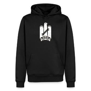 Guild sign car mechanic grunge - Men’s Premium Organic Hoodie - black - Front - Nico (187cm)
