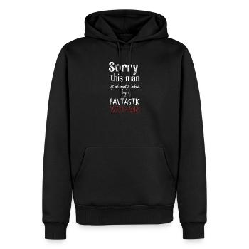 Prise par une femme fantastique Griffe - Sweat à capuche Premium bio Homme - noir - Devant - Nico (187cm)