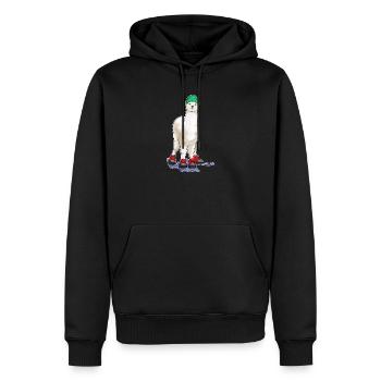 Alpaka Skifahrer Ski Wintersport - Männer Premium Bio Hoodie - Schwarz - Vorne - Nico (187cm)