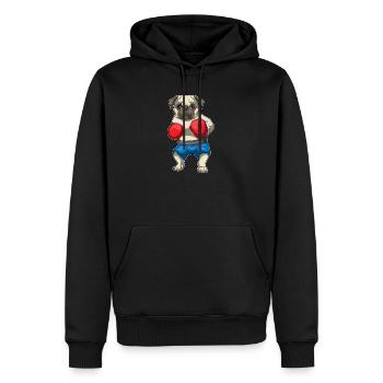 Mops Boxer Boxhandschuhe Boxen - Männer Premium Bio Hoodie - Schwarz - Vorne - Nico (187cm)