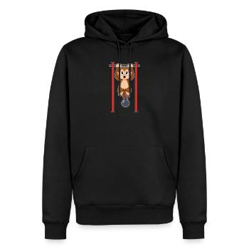 Affe Bodybuilder Klimmzüge Bodybuilding - Männer Premium Bio Hoodie - Schwarz - Vorne - Nico (187cm)