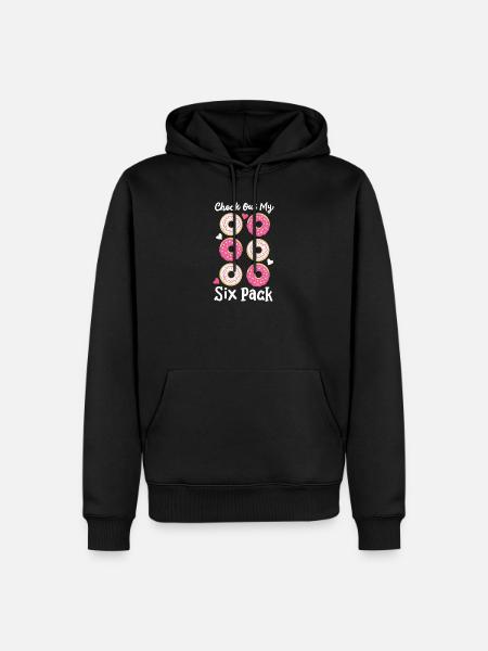 Donut Sixpack Fitness - Männer Premium Bio Hoodie - Schwarz
