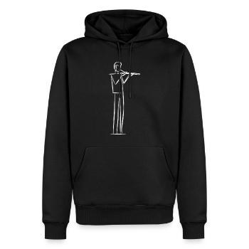 Flautist Line Art - Men’s Premium Organic Hoodie - black - Front - Nico (187cm)