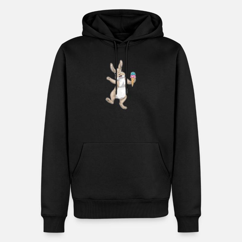 Hase Waffeleis - Männer Premium Bio Hoodie - Schwarz