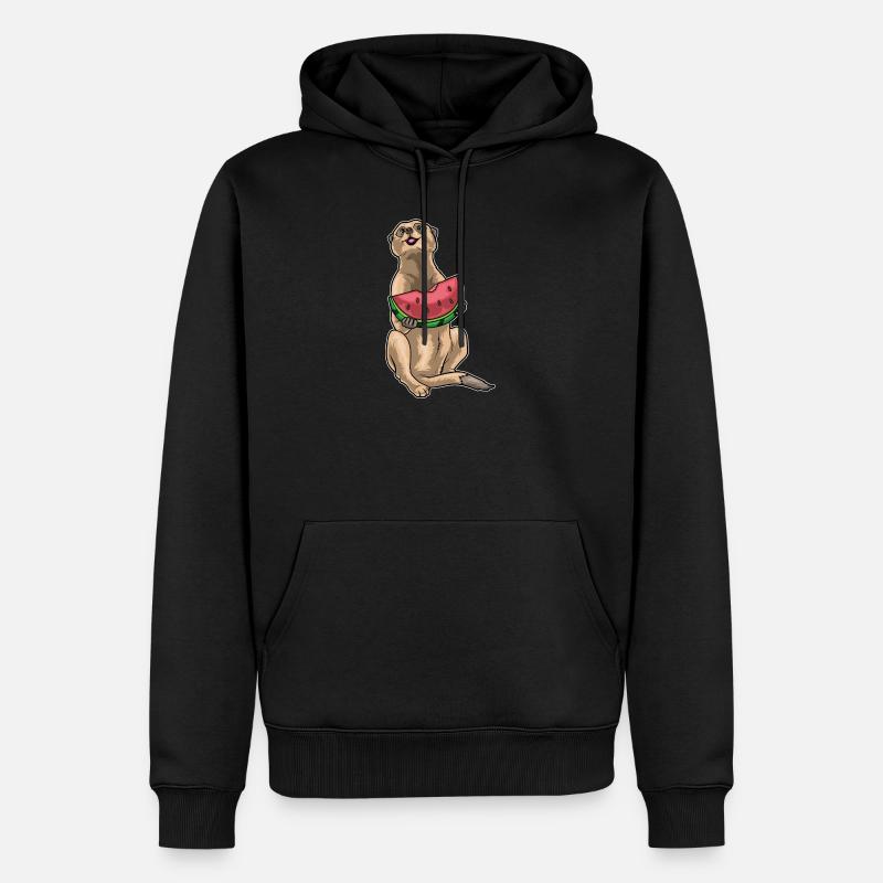 Suricate Pastèque - Sweat à capuche Premium bio Homme - noir