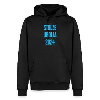 Fière arrière-grand-mère 2024 - Sweat à capuche Premium bio Homme - noir - Devant - Nico (187cm)