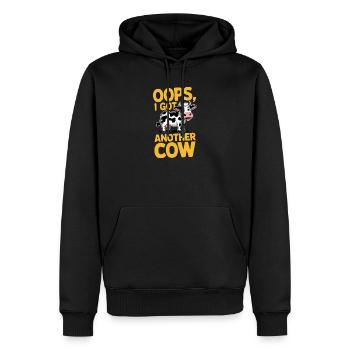 Oops I Got Another Cow | Funny Farming Pun - Men’s Premium Organic Hoodie - black - Front - Nico (187cm)