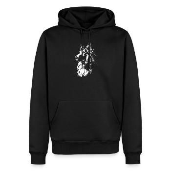 Long-haired Collie Portrait Collie Portrait Wilsigns - Men’s Premium Organic Hoodie - black - Front - Nico (187cm)