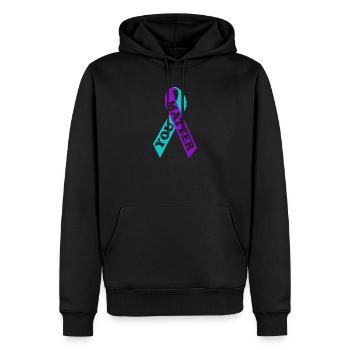 Ruban de sensibilisation au suicide YOU MATTER - Sweat à capuche Premium bio Homme - noir - Devant - Nico (187cm)
