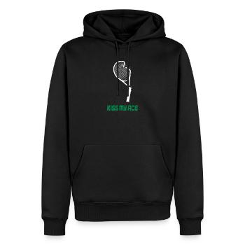 Kiss My Ace - Conception de tennis amusante - Sweat à capuche Premium bio Homme - noir - Devant - Nico (187cm)