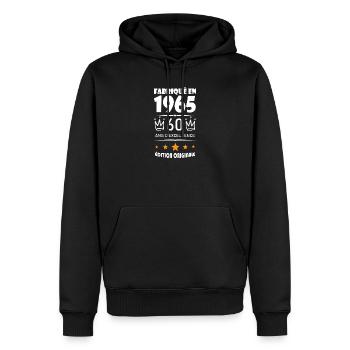 Hergestellt 1965 Geboren 1965 60-jähriges Jubiläum - Männer Premium Bio Hoodie - Schwarz - Vorne - Nico (187cm)
