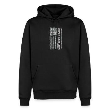 Super Stallion Hubschrauber mit amerikanischer Fla - Sweat à capuche Premium bio Homme - noir - Devant - Nico (187cm)