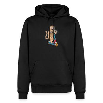 Monkey Kick Scooter - Men’s Premium Organic Hoodie - black - Front - Nico (187cm)