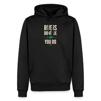 La pêche à la mouche dans les eaux du Nord – - Sweat à capuche Premium bio Homme - noir - Devant - Nico (187cm)