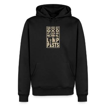 Comment paraître normal sur des lanternes | Humour de géocaching - Sweat à capuche Premium bio Homme - noir - Devant - Nico (187cm)