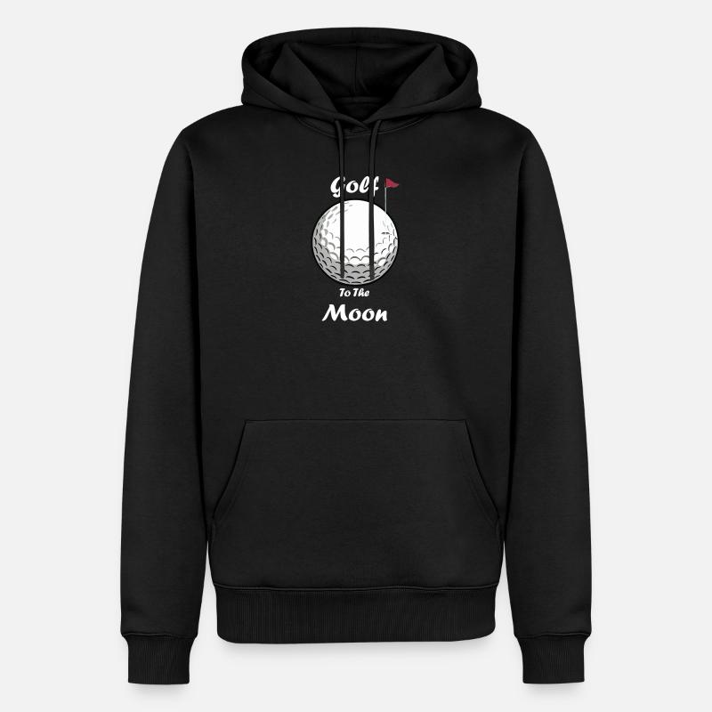 Du golf à la lune - Sweat à capuche Premium bio Homme - noir