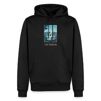Taj Mahal Moonlit Garden Indian Travel - Men’s Premium Organic Hoodie - black - Front - Nico (187cm)