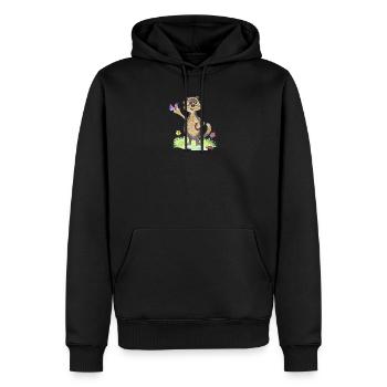 Otter Max  - Männer Premium Bio Hoodie - Schwarz - Vorne - Nico (187cm)