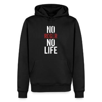 No Roger No Life - Männer Premium Bio Hoodie - Schwarz - Vorne - Nico (187cm)