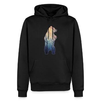 Jäger Bergsteiger Wanderer Bär - Männer Premium Bio Hoodie - Schwarz - Vorne - Nico (187cm)
