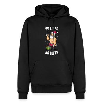 Pas de remontées mécaniques, pas de cadeaux - Salle de sport de Noël - Sweat à capuche Premium bio Homme - noir - Devant - Nico (187cm)