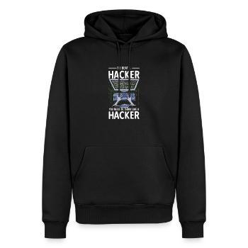 Webentwickler Programmierer Vintage Morgenroutine - Männer Premium Bio Hoodie - Schwarz - Vorne - Nico (187cm)