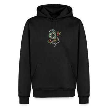 Kompass der alten Schule - Männer Premium Bio Hoodie - Schwarz - Vorne - Nico (187cm)