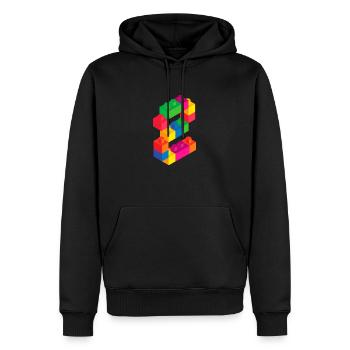 Cute Block Building 2nd Birthday Gift 2 Year Old - Men’s Premium Organic Hoodie - black - Front - Nico (187cm)