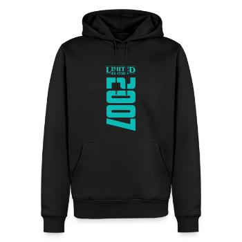 2007 Limited Edition Birthday Design - Men’s Premium Organic Hoodie - black - Front - Nico (187cm)
