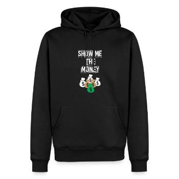 Show Money Design für gut verdienende Berufstätige - Männer Premium Bio Hoodie - Schwarz - Vorne - Nico (187cm)