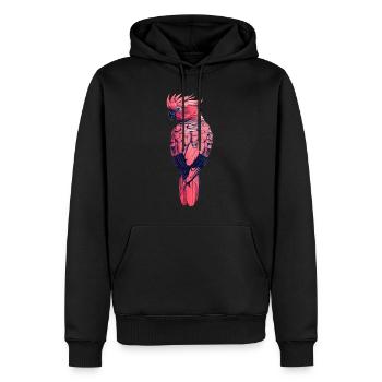 Papagei retro vintage pink - Männer Premium Bio Hoodie - Schwarz - Vorne - Nico (187cm)