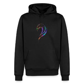 Tatouage gothique bleu marbré - Sweat à capuche Premium bio Homme - noir - Devant - Nico (187cm)