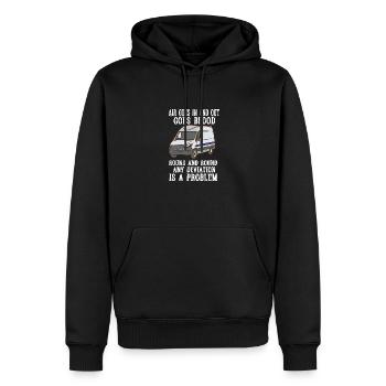 Air Goes In And Out Goes Blood - Männer Premium Bio Hoodie - Schwarz - Vorne - Nico (187cm)