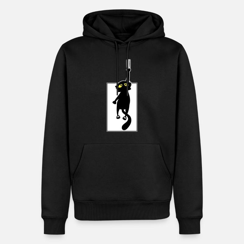 Chat noir - Sweat à capuche Premium bio Homme - noir