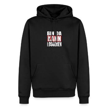 Party Spruch Humor Bin Da Kann Losgehen - Männer Premium Bio Hoodie - Schwarz - Vorne - Nico (187cm)