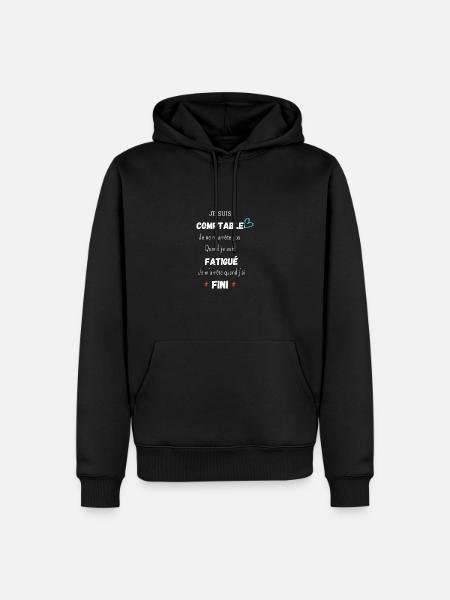 Humour Comptable - Sweat à capuche Premium bio Homme - noir