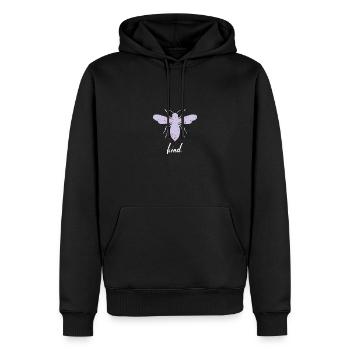 Lila Pastell Bee Kind Biene Be Kind - Männer Premium Bio Hoodie - Schwarz - Vorne - Nico (187cm)