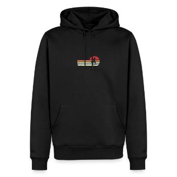 Sun and Retro Lines - Football Playing Man - - Men’s Premium Organic Hoodie - black - Front - Nico (187cm)