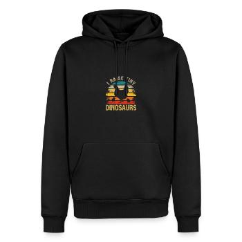 Ich ziehe winzige Dinosaurier auf - Männer Premium Bio Hoodie - Schwarz - Vorne - Nico (187cm)