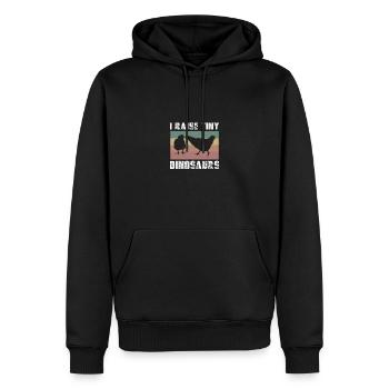 J’ai élevé de minuscules dinosaures - - Sweat à capuche Premium bio Homme - noir - Devant - Nico (187cm)