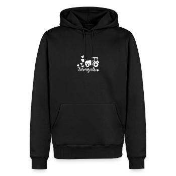 Fermières - - Sweat à capuche Premium bio Homme - noir - Devant - Nico (187cm)