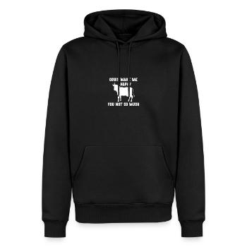 La vache me rend heureux Tu n’as pas tellement - - Sweat à capuche Premium bio Homme - noir - Devant - Nico (187cm)
