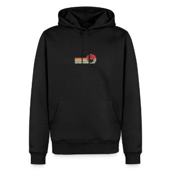 Sun and retro lines - Coffee - - Men’s Premium Organic Hoodie - black - Front - Nico (187cm)