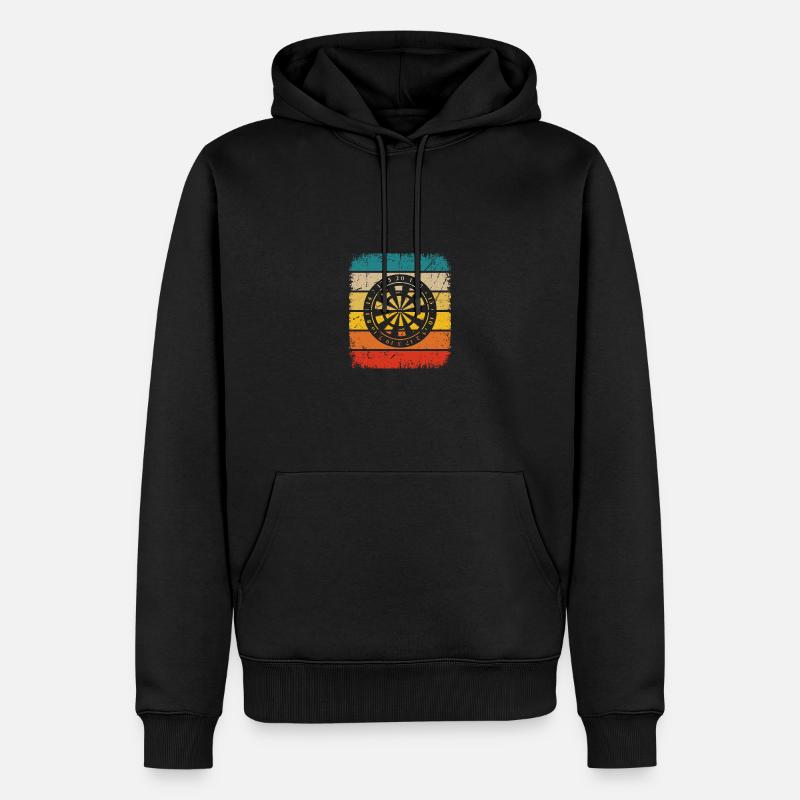 Retro Rectangle - Dartscheibe - - Männer Premium Bio Hoodie - Schwarz