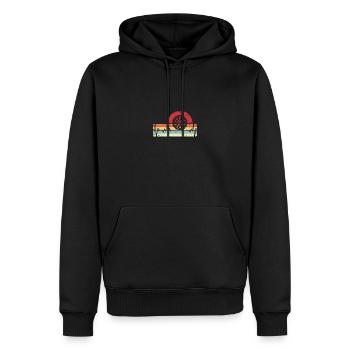 Lignes rétro - Heartbeat - Dartboard - - Sweat à capuche Premium bio Homme - noir - Devant - Nico (187cm)