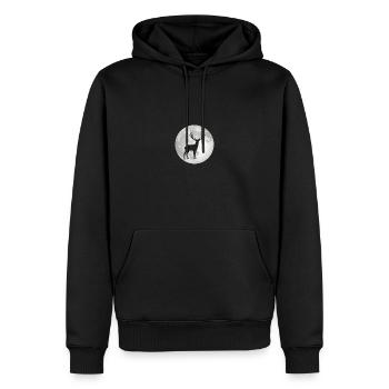 Full Moon - Deer - - Men’s Premium Organic Hoodie - black - Front - Nico (187cm)
