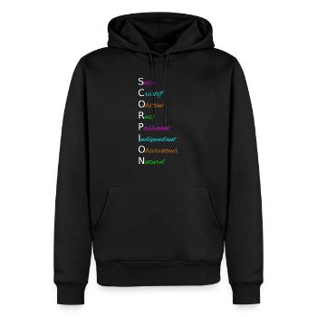 SCORPION Sexy Créatif Obstiné Rusé Passionné - Sweat à capuche Premium bio Homme - noir - Devant - Nico (187cm)