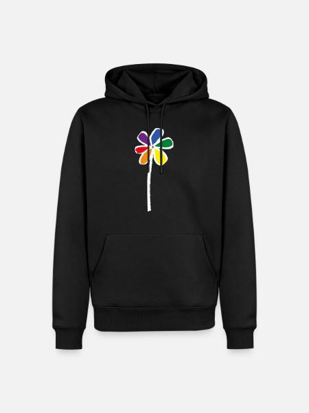 Pride Flower - Blume LGBT - Männer Premium Bio Hoodie - Schwarz
